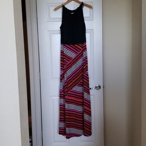 Phoebe Couture Striped Colorful Maxi Dress